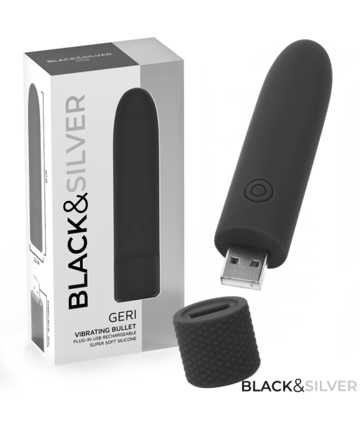 BLACK and SILVER - GERI BALA VIBRADORA RECARGABLE POR USB 8 VIBRACIONES NEGRO 10 X 2.2 CM BLACK and SILVER - GERI BALA VIBRADORA RECARGABLE POR USB 8 VIBRACIONES NEGRO 10 X 2.2 CM