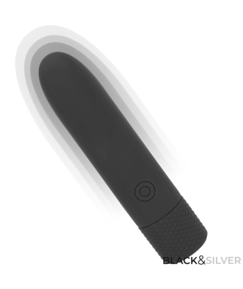 BLACK and SILVER - GERI BALA VIBRADORA RECARGABLE POR USB 8 VIBRACIONES NEGRO 10 X 2.2 CM