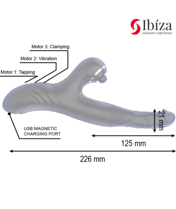 IBIZA - VIBRADOR HI-TECH RABITT CLITORIAL POTENTE Y DOBLE WAVE TWO DRAGONS