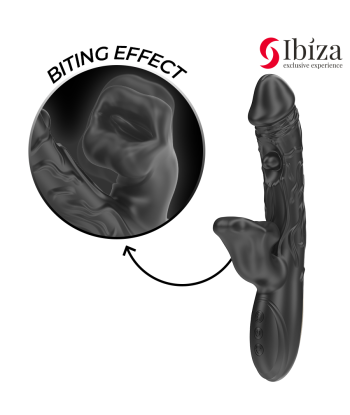 IBIZA - VIBRADOR Y ESTIMULADOR DE CLÍTORIS CON EFECTO MORDEDOR Y ROTACIÓN