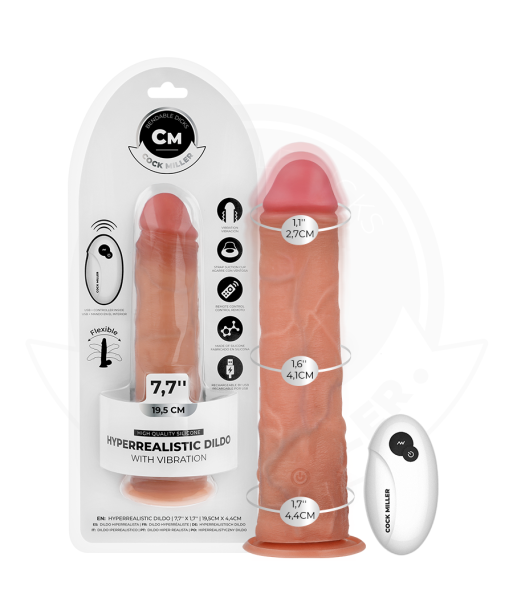 COCK MILLER - DILDO HIPERREALÍSTICO VIBRACIÓN CON CONTROL REMOTO 19,5 CM