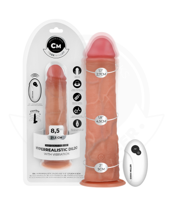 COCK MILLER - DILDO HIPERREALÍSTICO Y VIBRACIÓN CON CONTROL REMOTO 21,5 CM
