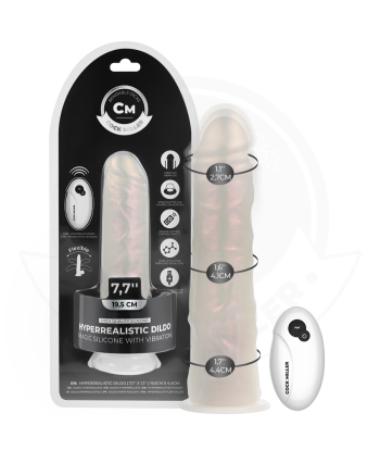 COCK MILLER - DILDO SILICONA 19,5 CM , LUCES Y VIBRACIÓN CON CONTROL REMOTO