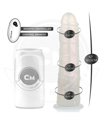 COCK MILLER - DILDO SILICONA 20,5 CM , LUCES Y VIBRACIÓN CON CONTROL REMOTO