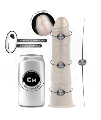 COCK MILLER - DILDO SILICONA 20,5 CM , LUCES Y VIBRACIÓN CON CONTROL REMOTO