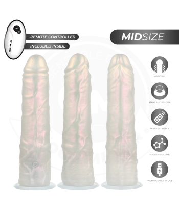 COCK MILLER - DILDO SILICONA 20,5 CM , LUCES Y VIBRACIÓN CON CONTROL REMOTO