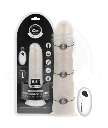 COCK MILLER - DILDO SILICONA 21,5 CM , LUCES Y VIBRACIÓN CON CONTROL REMOTO