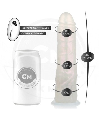 COCK MILLER - DILDO SILICONA 21,5 CM , LUCES Y VIBRACIÓN CON CONTROL REMOTO