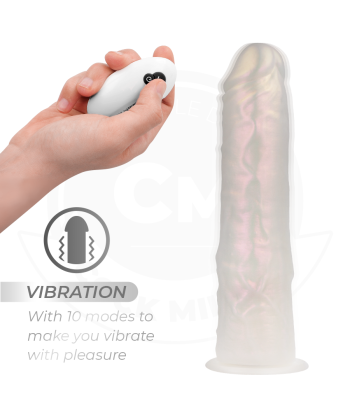 COCK MILLER - DILDO SILICONA 21,5 CM , LUCES Y VIBRACIÓN CON CONTROL REMOTO