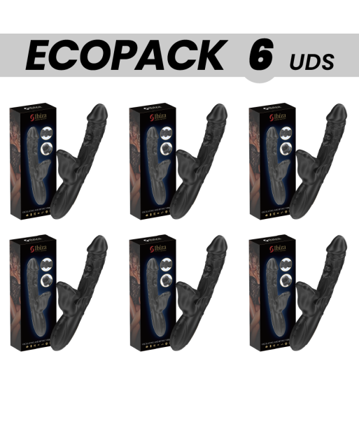 ECOPACKS 6 UDS - IBIZA VIBRADOR Y ESTIMULADOR DE CLÍTORIS CON EFECTO MORDEDOR Y ROTACIÓN