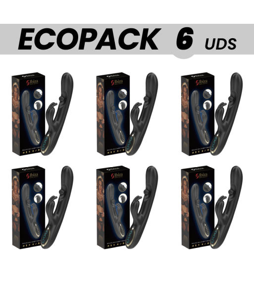 ECOPACKS 6 UDS - IBIZA POTENTE VIBRADOR RABBIT CON PERLA ROLLING MASAJEADORA
