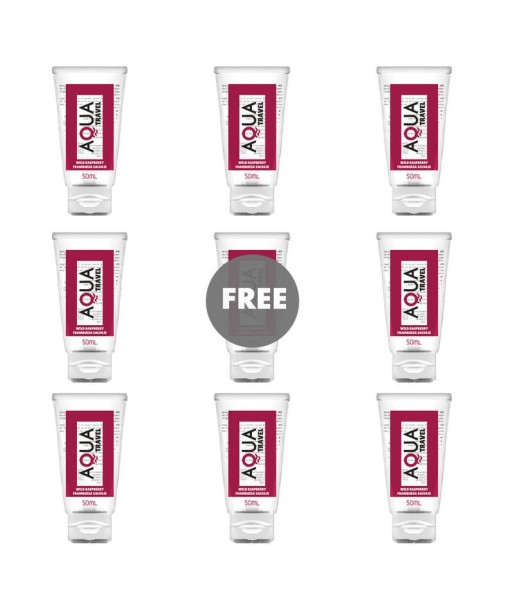 AQUA TRAVEL - LUBRICANTE BASE AGUA SABOR FRAMBUESA SALVAJE - 50 ML 81 GRATIS