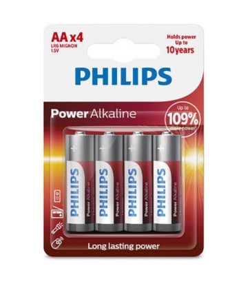 PHILIPS - POWER ALKALINE PILA AA LR6 BLISTER4