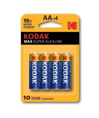 KODAK - MAX SUPER PILA ALCALINA AA LR6 BLISTER4