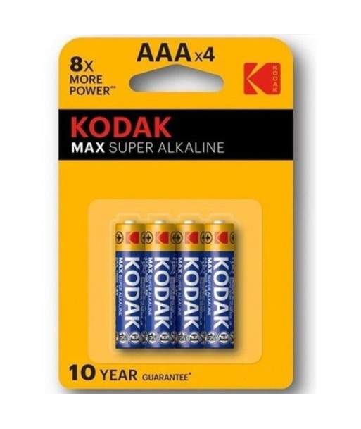 KODAK - MAX SUPER PILA ALCALINA AAA LR03 BLISTER4 KODAK - MAX SUPER PILA ALCALINA AAA LR03 BLISTER4