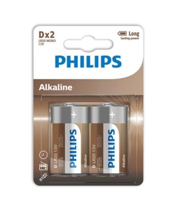 PHILIPS - ALKALINE PILA D LR20 BLISTER2