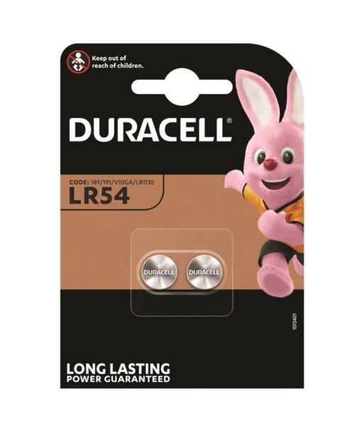 DURACELL - PILA BOTON ALCALINA LR54 LR1130 AG10 1,5V BLISTER2 DURACELL - PILA BOTON ALCALINA LR54 LR1130 AG10 1,5V BLISTER2