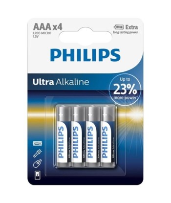 PHILIPS - ULTRA ALKALINE PILA AAA LR03 BLISTER4