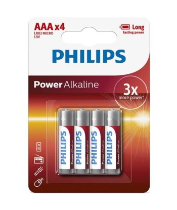PHILIPS - POWER ALKALINE PILA AAA LR03 BLISTER4