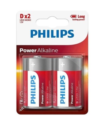 PHILIPS - POWER ALKALINE PILA D LR20 BLISTER2