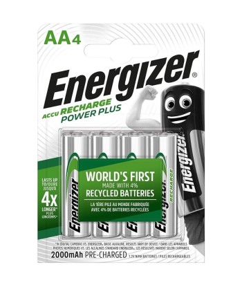 ENERGIZER - PILAS RECARGABLES AA4 BLISTER 4