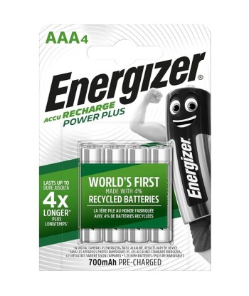 ENERGIZER - PILAS RECARGABLES AAA4 BLISTER 4