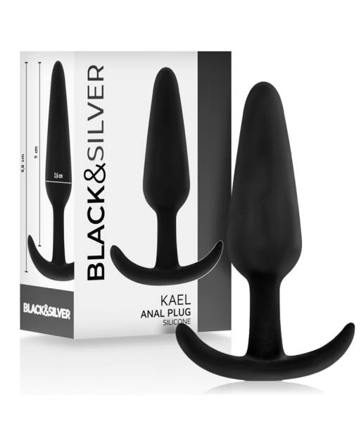 BLACKandSILVER - KAEL PLUG ANAL SILICONA CON ASA MEDIANO BLACKandSILVER - KAEL PLUG ANAL SILICONA CON ASA MEDIANO