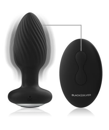 BLACKandSILVER - WELLS PLUG ROTADOR ANAL SILICONA CONTROL REMOTO