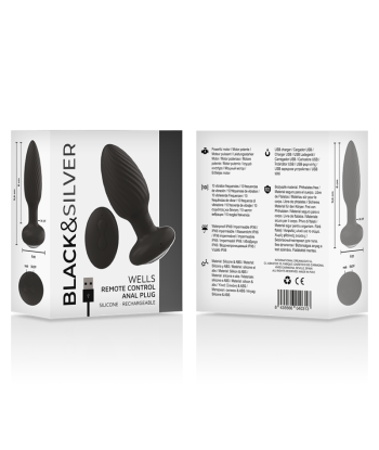 BLACKandSILVER - WELLS PLUG ROTADOR ANAL SILICONA CONTROL REMOTO