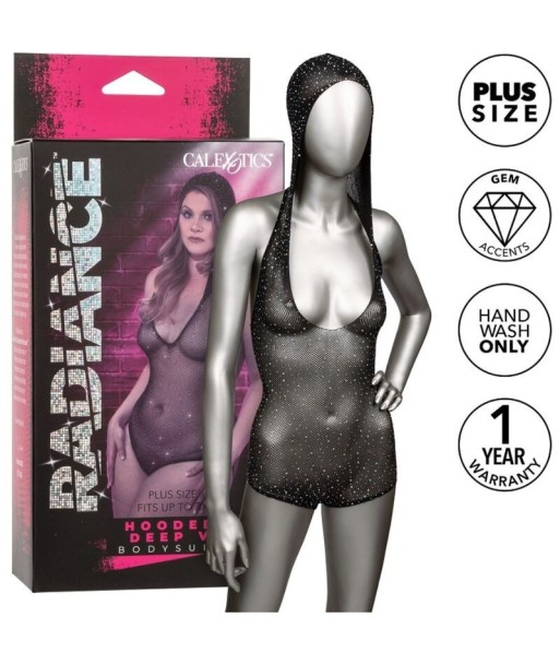 CALEXOTICS - RADIANCE BODY CON CAPUCHA Y ESCOTE EN V PRONUNCIADO TALLA GRANDE CALEXOTICS - RADIANCE BODY CON CAPUCHA Y ESCOTE EN V PRONUNCIADO TALLA GRANDE