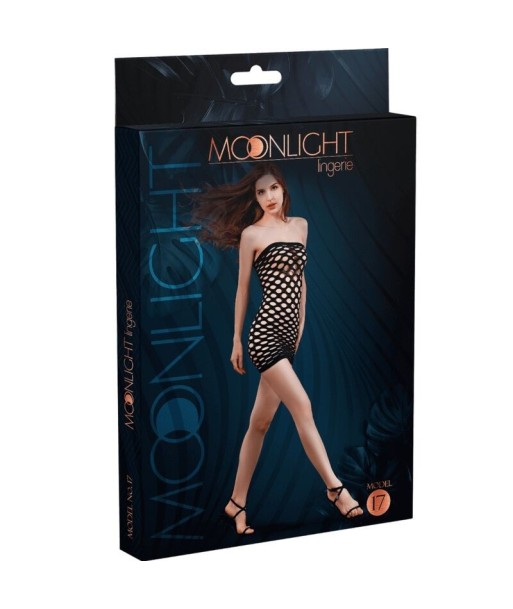 MOONLIGHT - MODELO 17 VESTIDO REJILLA NEGRO TALLA ÚNICA