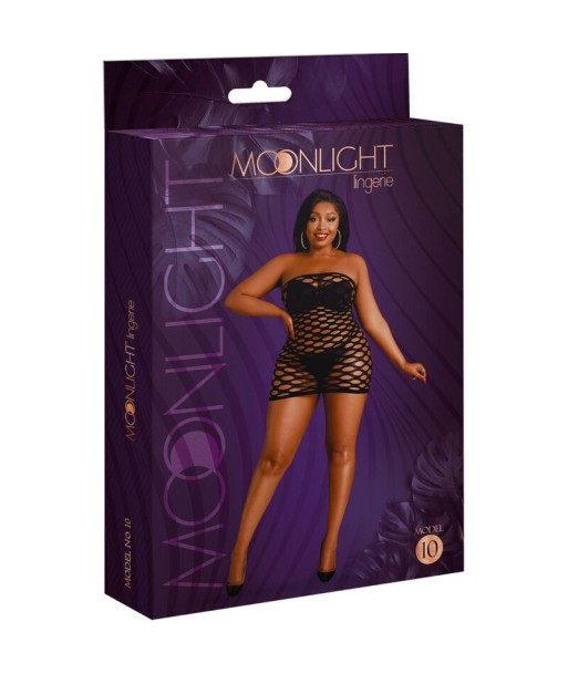 MOONLIGHT - MODELO 10 VESTIDO REJILLA NEGRO TALLA ÚNICA - PLUS SIZE MOONLIGHT - MODELO 10 VESTIDO REJILLA NEGRO TALLA ÚNICA - PLUS SIZE