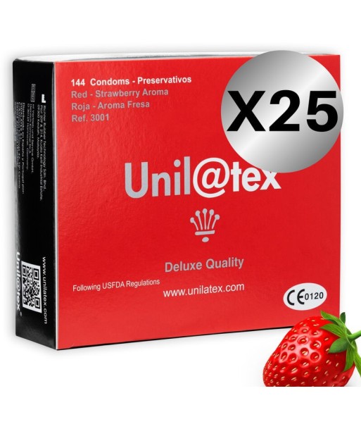UNILATEX - PRESERVATIVOS ROJOS-FRESA 144 UDS X 25 UDS UNILATEX - PRESERVATIVOS ROJOS-FRESA 144 UDS X 25 UDS