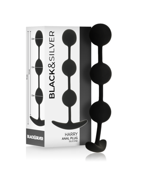BLACKandSILVER - HARRY ROSARIO ANAL 3 ESFERAS SILICONA 14 CM BLACKandSILVER - HARRY ROSARIO ANAL 3 ESFERAS SILICONA 14 CM