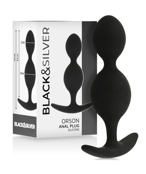 BLACKandSILVER - ORSON PLUG SILICONA 2 ONDAS ANALES 9 CM BLACKandSILVER - ORSON PLUG SILICONA 2 ONDAS ANALES 9 CM