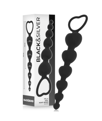 BLACKandSILVER - MILA CADENA ANAL DE CORAZONES 18 CM