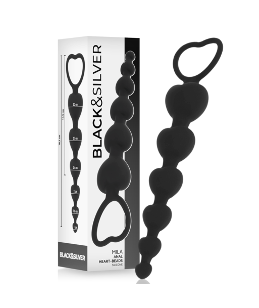 BLACKandSILVER - MILA CADENA ANAL DE CORAZONES 18 CM BLACKandSILVER - MILA CADENA ANAL DE CORAZONES 18 CM
