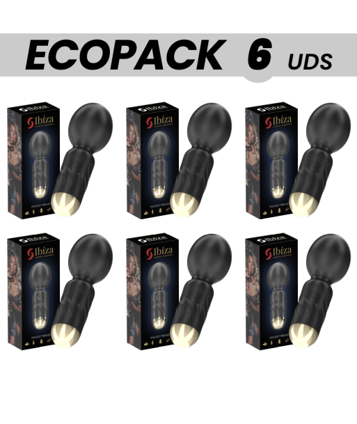 ECOPACKS 6 UDS - IBIZA VIBRADOR MASAJEADOR WAND DE BOLSILLO