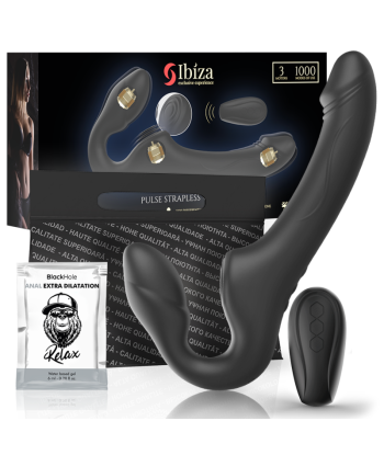 IBIZA - VIBRADOR STRAPLESS CON PULSADOR CONTROL REMOTO 3 MOTORES 1000 COMBINACIONES