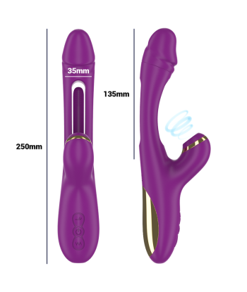 INTENSE - ATENEO VIBRADOR MULTIFUNCIÓN RECARGABLE 7 VIBRACIONES CON LENGUA OSCILANTE Y ONDAS ESTIMULADORAS MORADO