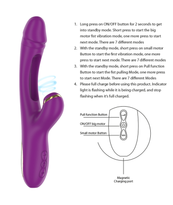 INTENSE - ATENEO VIBRADOR MULTIFUNCIÓN RECARGABLE 7 VIBRACIONES CON LENGUA OSCILANTE Y ONDAS ESTIMULADORAS MORADO