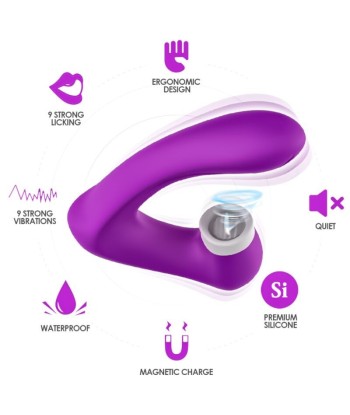 ARMONY - SECRETKISS ESTIMULADOR CON LENGUA CLITORIS and VIBRADOR CURVO VIOLETA