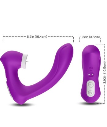 ARMONY - SECRETKISS ESTIMULADOR CON LENGUA CLITORIS and VIBRADOR CURVO VIOLETA