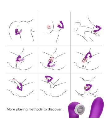 ARMONY - SECRETKISS ESTIMULADOR CON LENGUA CLITORIS and VIBRADOR CURVO VIOLETA