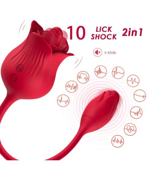 ARMONY - ROSA VIBRADOR ESTIMULADOR CLÍTORIS CON COLA 10 MODOS ROJO