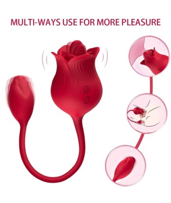 ARMONY - ROSA VIBRADOR ESTIMULADOR CLÍTORIS CON COLA 10 MODOS ROJO