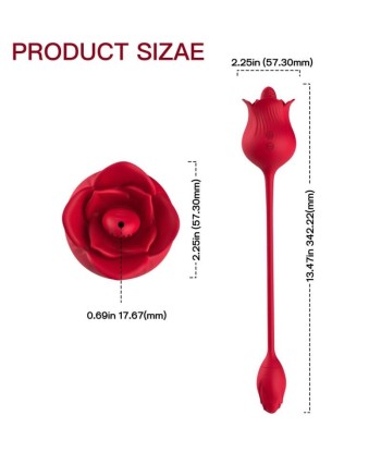 ARMONY - ROSA VIBRADOR ESTIMULADOR CLÍTORIS CON COLA 10 MODOS ROJO