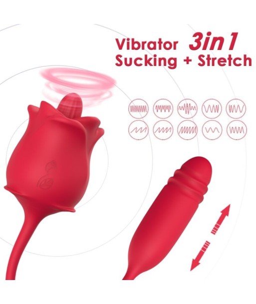 ARMONY - ROSA 3 EN 1, ESTIMULADOR, ONDAS ESTIMULADORAS Y UPandDOWN CON COLA ROJO