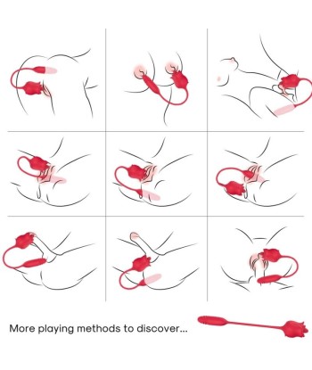 ARMONY - ROSA 3 EN 1, ESTIMULADOR, ONDAS ESTIMULADORAS Y UPandDOWN CON COLA ROJO