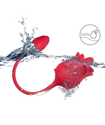 ARMONY - ROSA 2 EN 1 ESTIMULADOR ONDAS ESTIMULADORAS and VIBRADOR 10 MODOS CON COLA ROJO
